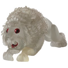 Vintage Extremely Rare Flavio Poli Glass Lion, 1930