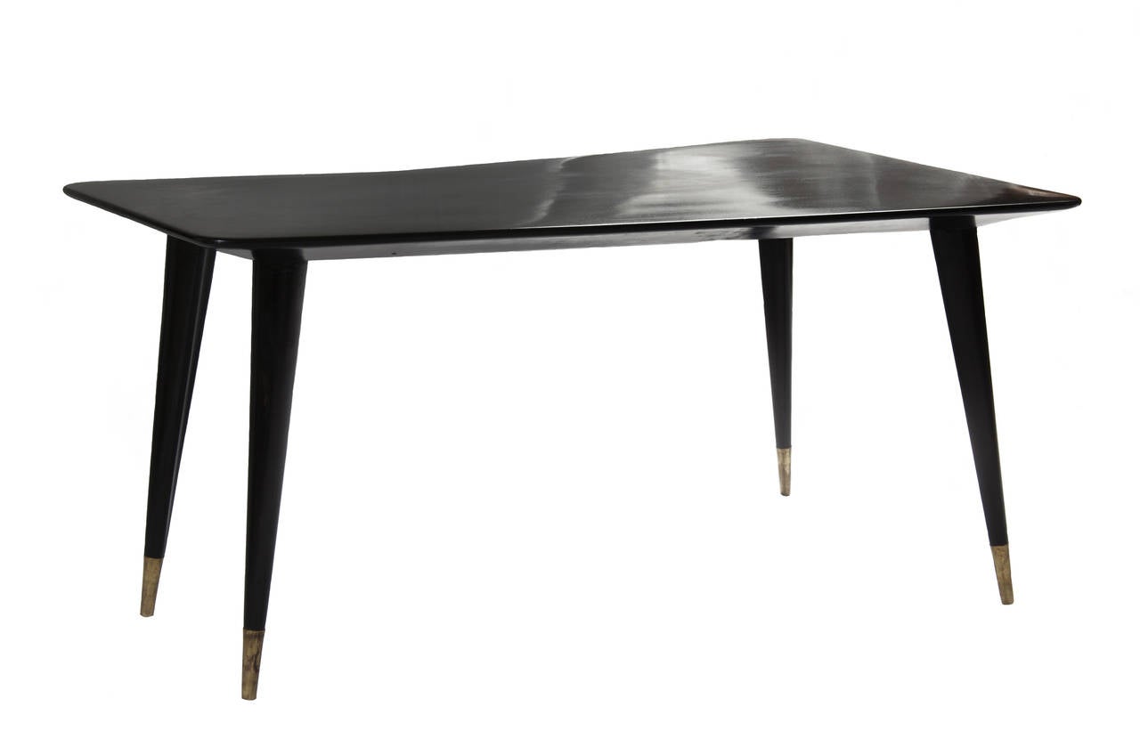 Elegant Asymmetrical Coffee Table Attributed To Gio Ponti At 1stdibs Coffee Table Attributed To Gio Ponti Circa 1950 Black Lacquered Walnut And Br Feet