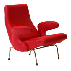 Red "Delfino" armchair by Erberto Carboni , Arflex 1954