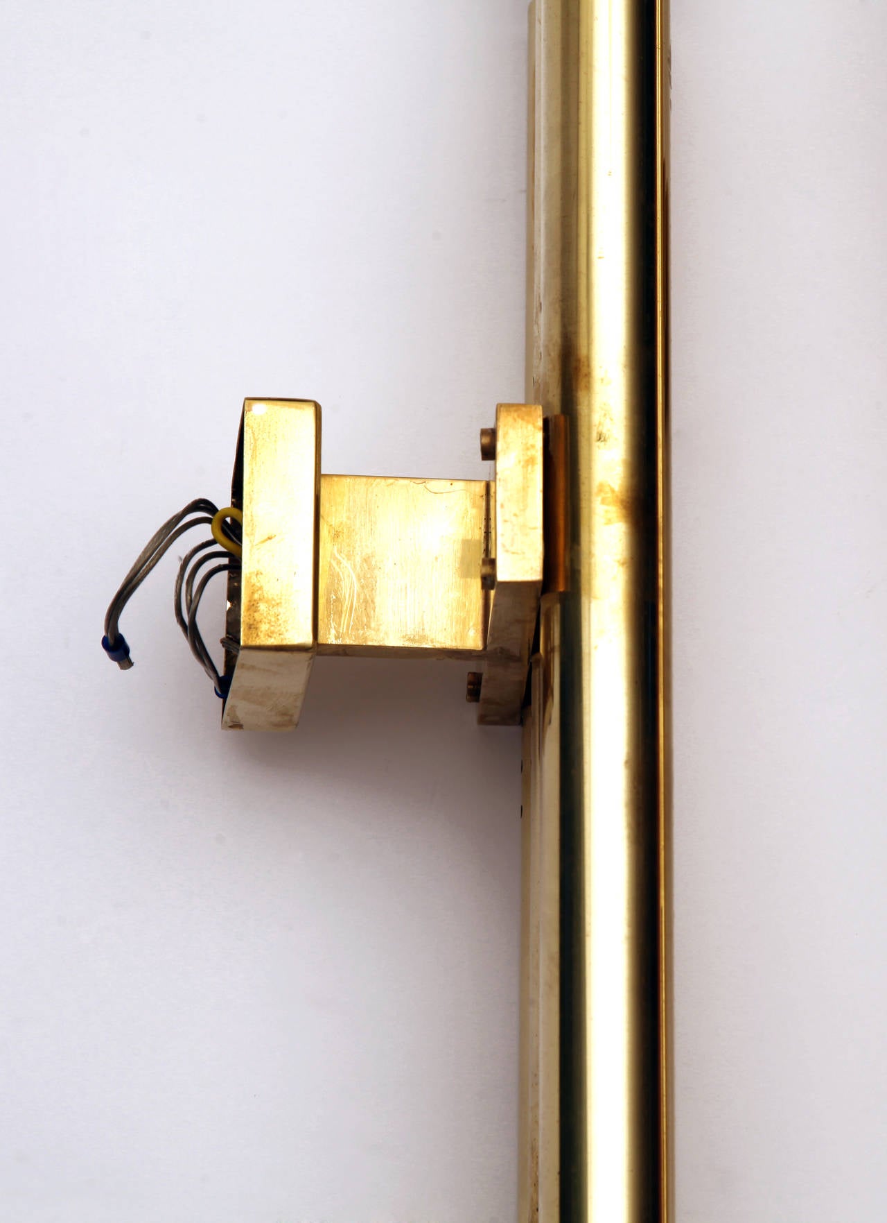 Patinated Pair of Gio Ponti Brass Sconces by Candle