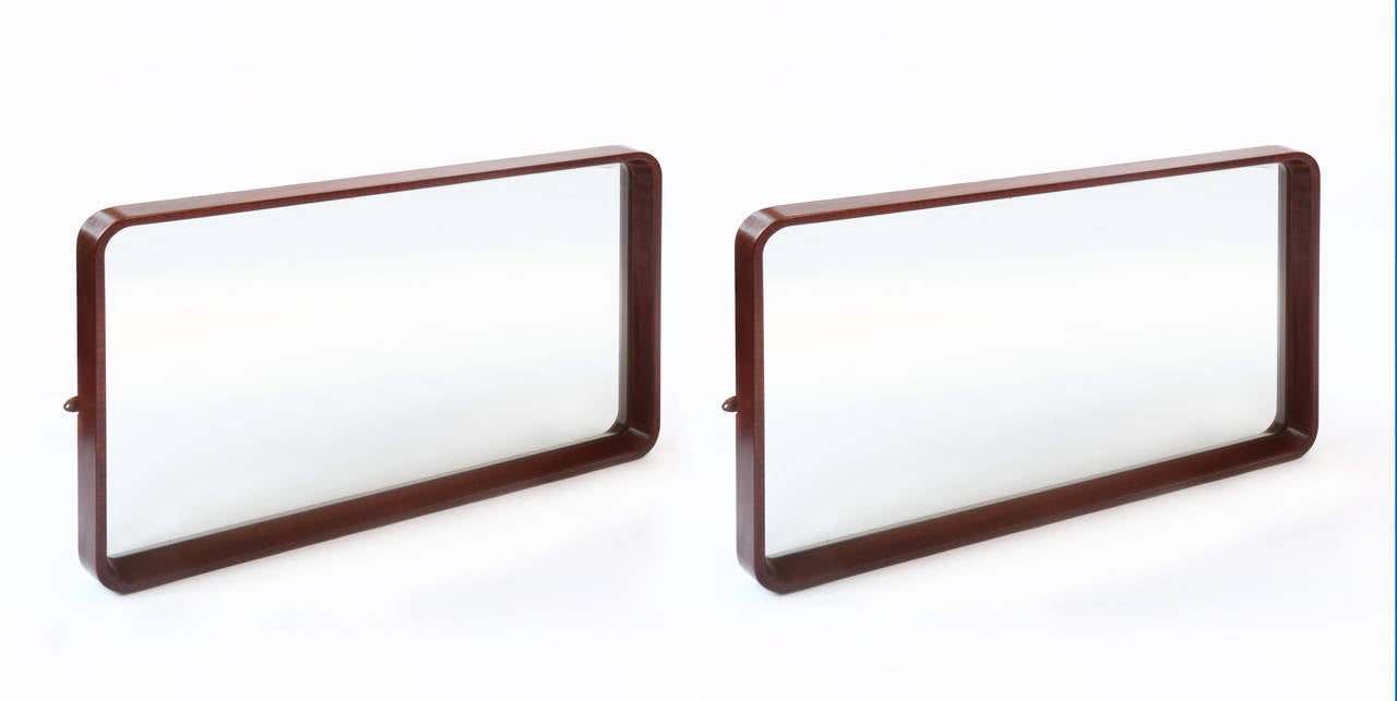 a rare pair of mirrors designed by Arch Gustavo Pulitzer Finali 
for the original forntirure of the famous transatlantic 