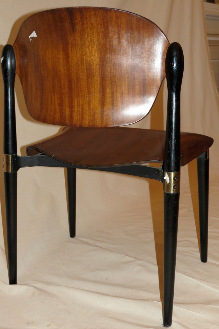 Mid-20th Century Pair Eugenio Gerli Chair By Tecno 