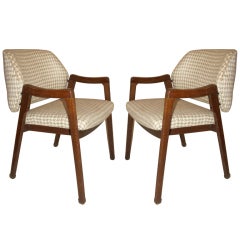 Pair of Ico Parisi 814 Armchairs By Cassina