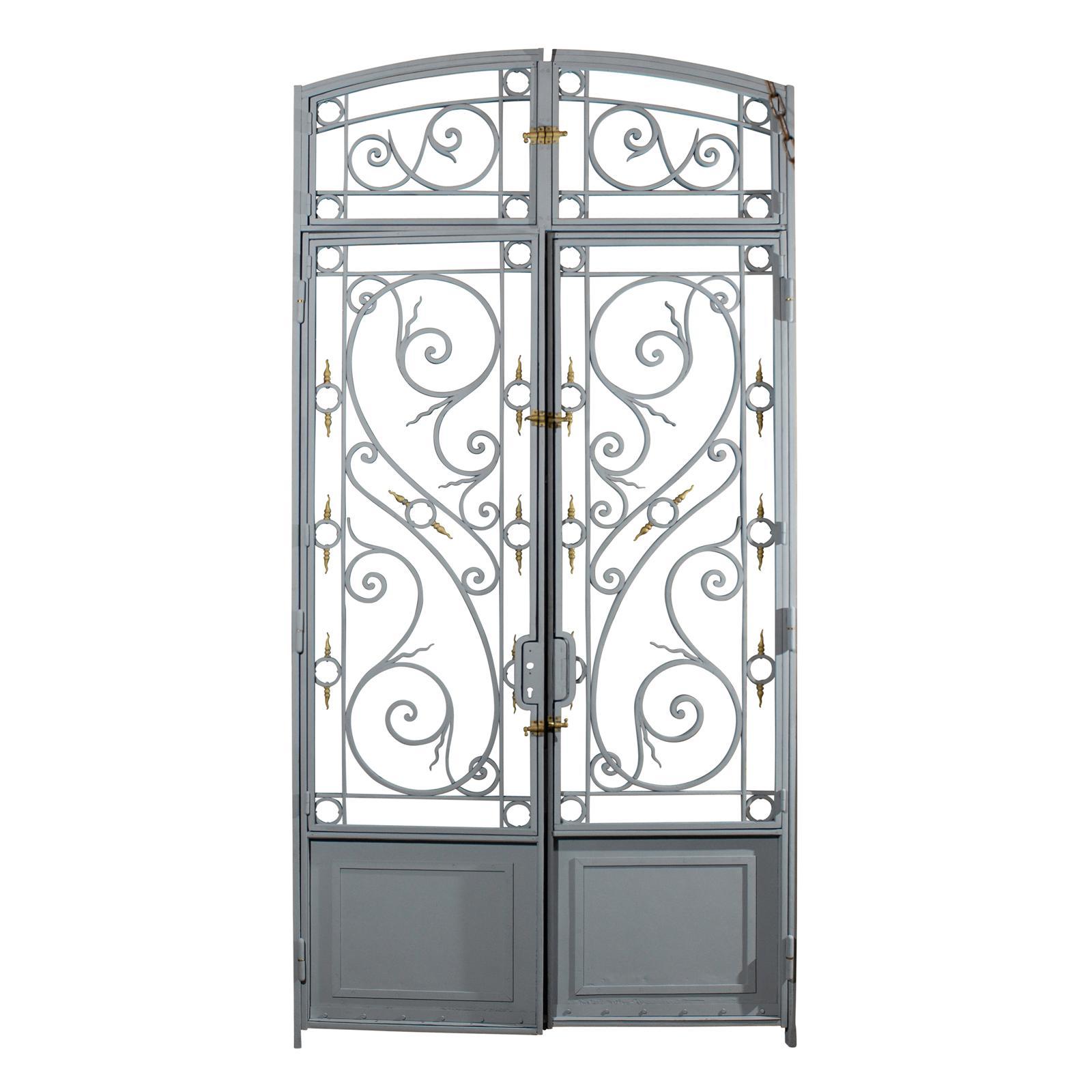19th Century Parisian Wrought Iron and Bronze Entryway For Sale