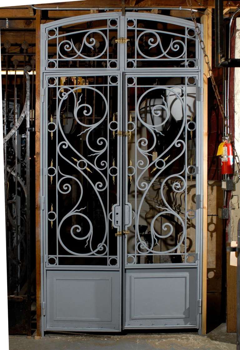 French 19th Century Parisian Wrought Iron and Bronze Entryway For Sale