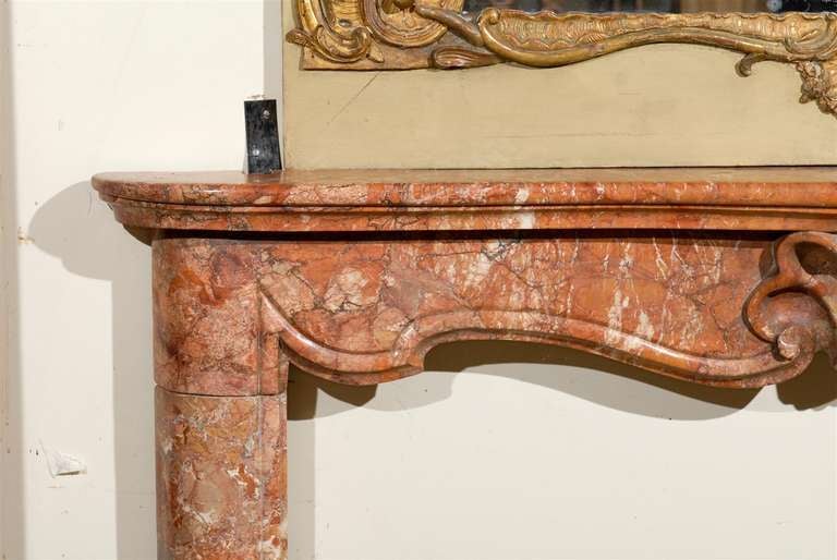 18th Century Venetian Rococo Marble Mantel For Sale 1