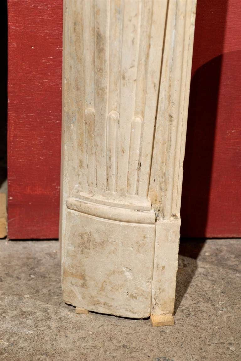 Rare 18th Century French Carved Limestone Mantel with Exceptional Details For Sale 2