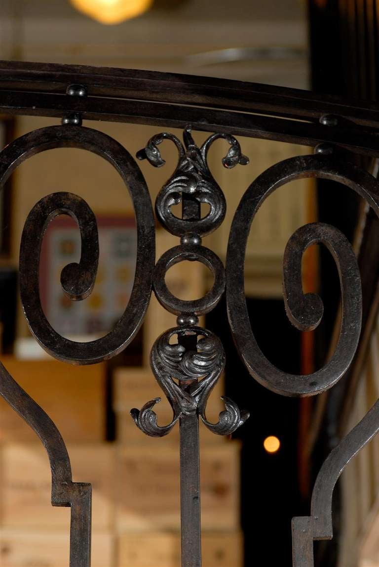 19th Century Pair of French Iron Doors with Grilles and Glazed Operable Windows For Sale 2