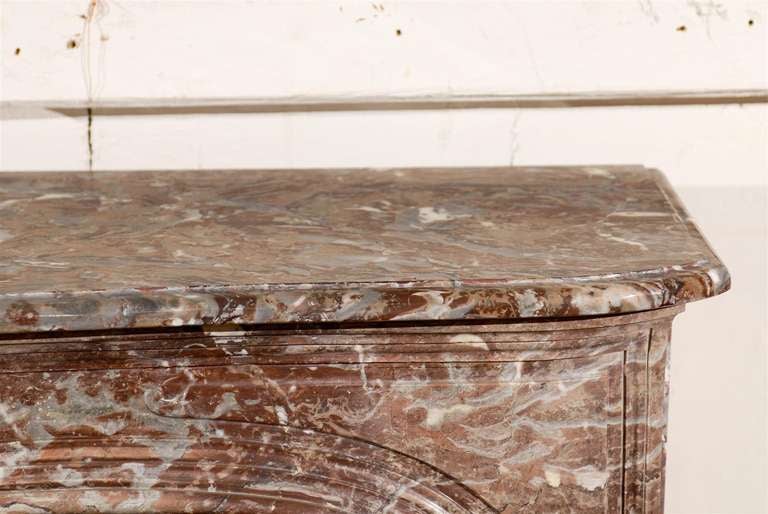 18th Century French Louis XV Rouge Marble Mantel In Good Condition For Sale In Atlanta, GA