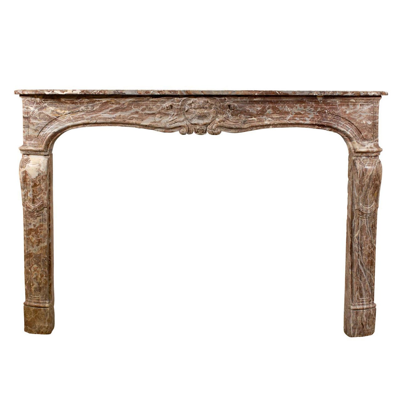 18th Century French Louis XV Rouge Marble Mantel For Sale