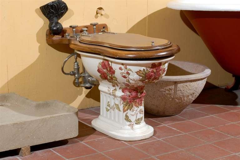 Very rare, complete 19th century French Porcelain bidet from an estate in Bath, England. This bidet is stamped with: 