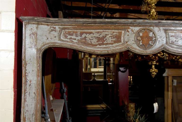 19th Century Early 19th C. French Carved Walnut Mantel For Sale