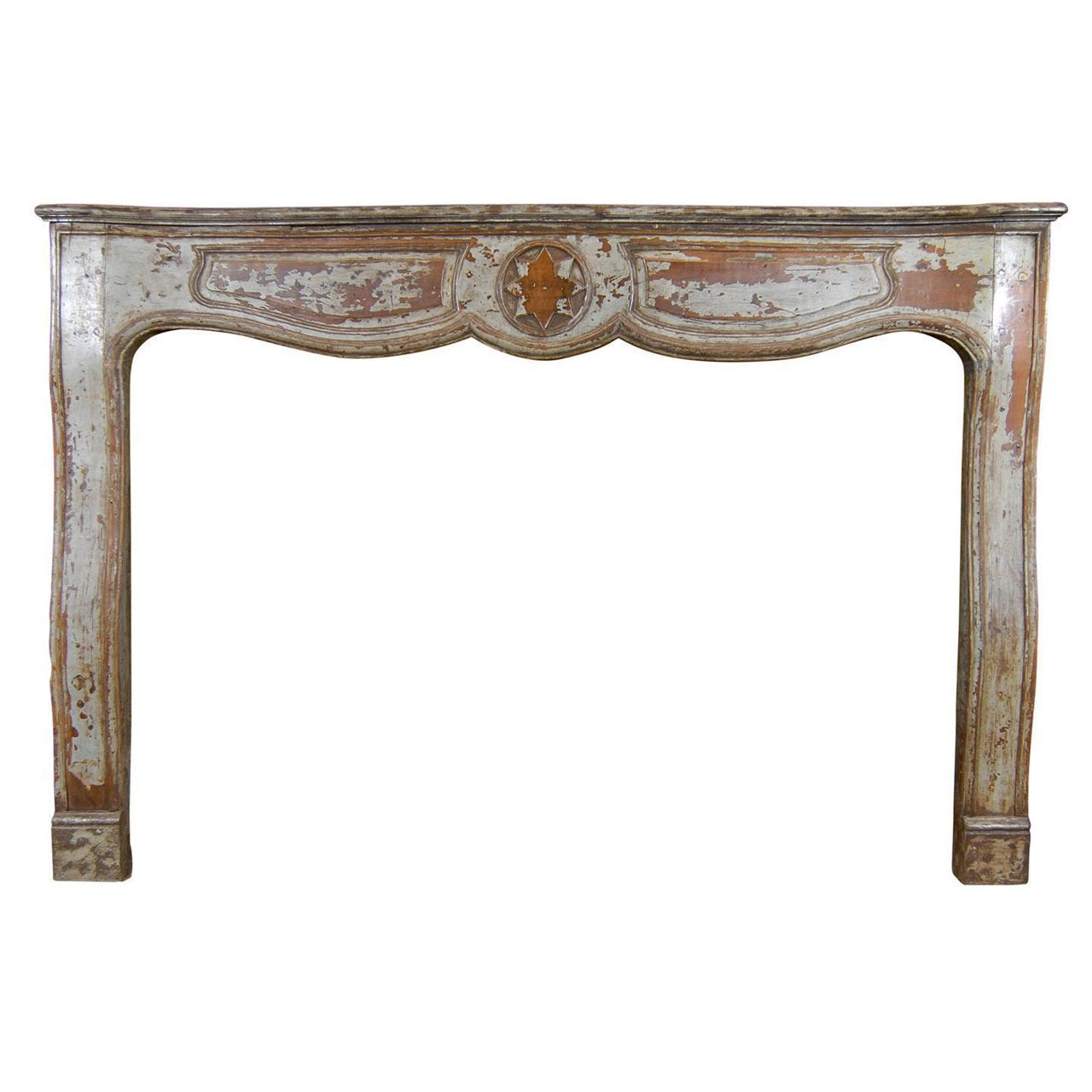 Early 19th C. French Carved Walnut Mantel For Sale