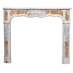 19th c. Provencal Carved Marble Mantel in the Louis XV Style