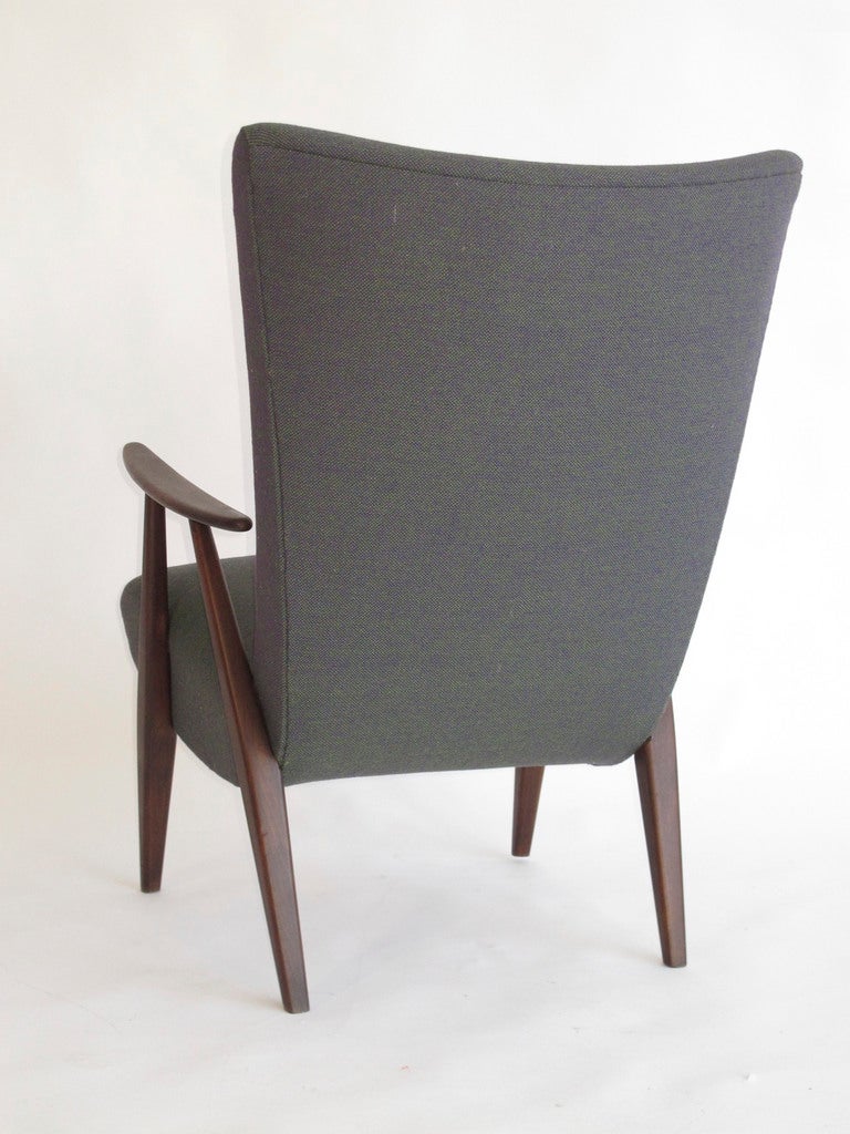 Beech Scandinavian Modern Highback Lounge Chair