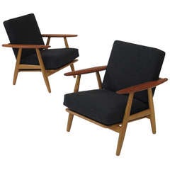 Vintage Hans Wegner Cigar Lounge Chairs
