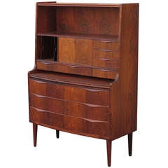 Vintage Danish Cabinetmaker Brazilian Rosewood Secretary Desk
