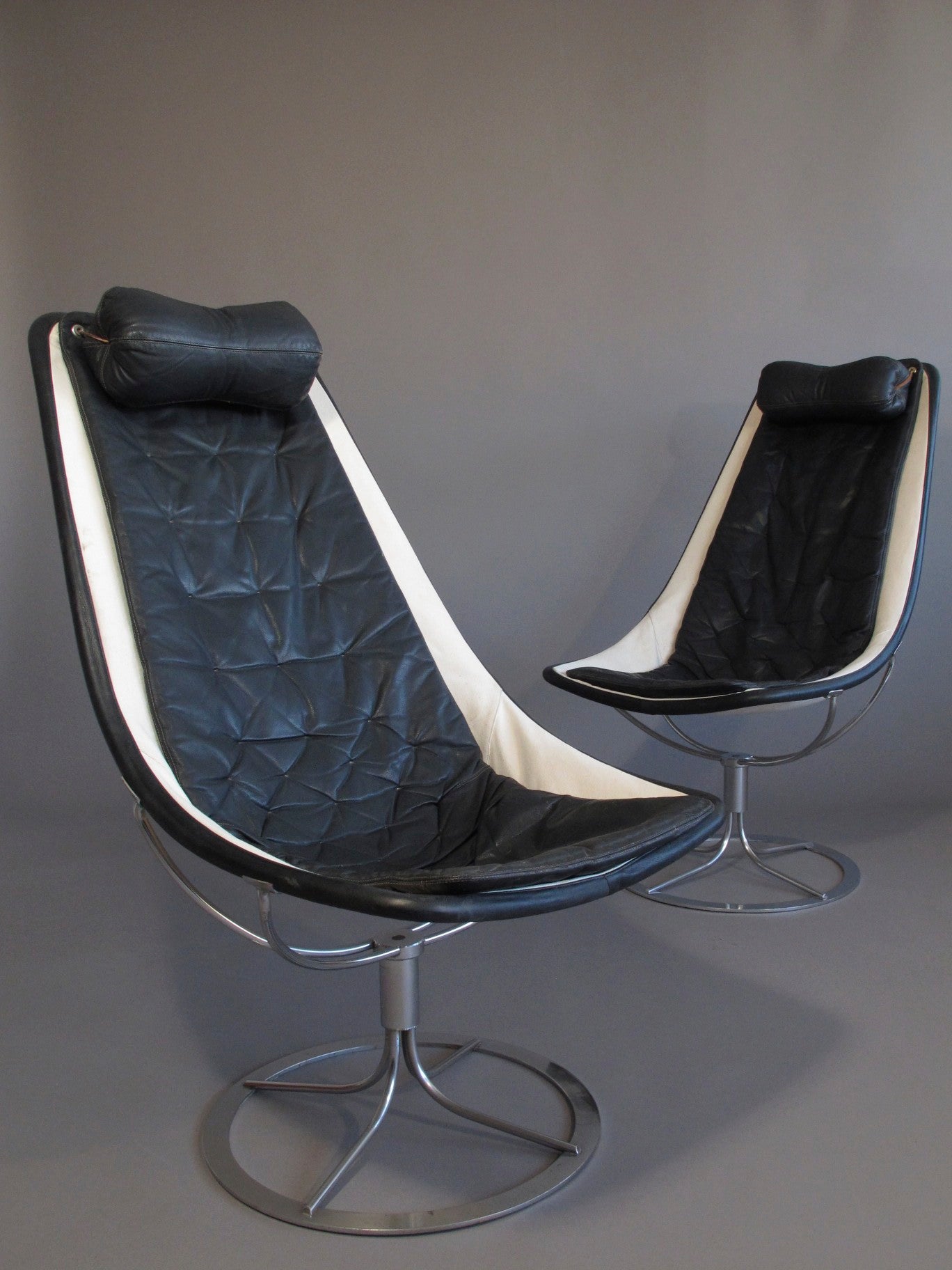 Mid-century Bruno Mathsson Jetson Leather 
Chrome Chairs