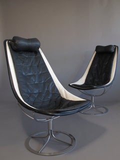 Mid-century Bruno Mathsson Jetson Leather & Chrome Chairs