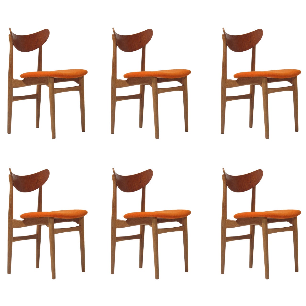 Danish Curved Back Dining Chairs