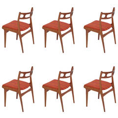 Johannes Andersen Danish Teak Dining Chairs