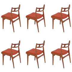 Johannes Andersen Danish Teak Dining Chairs