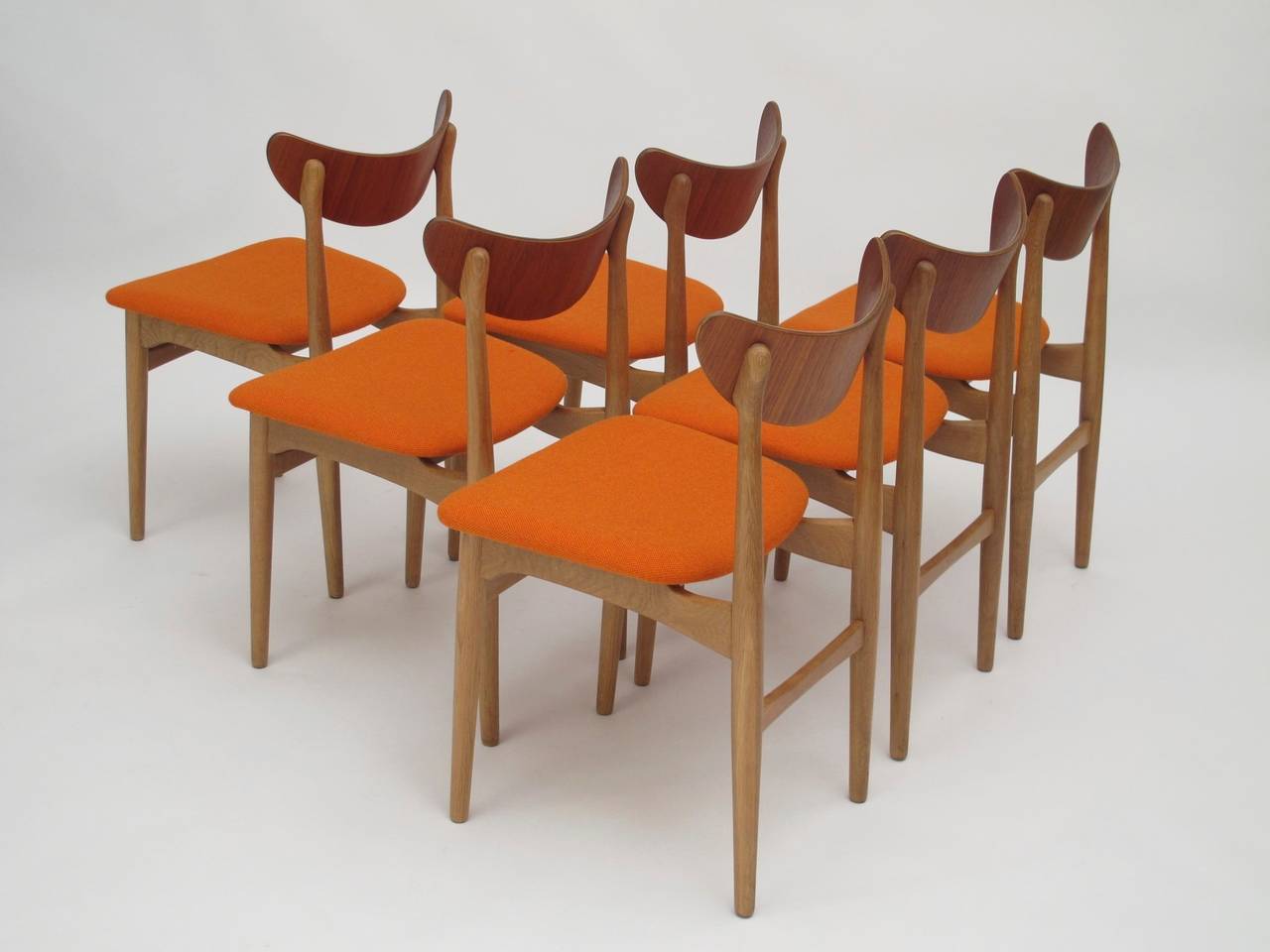 20th Century Danish Curved Back Dining Chairs