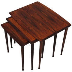 Mid Century Danish Brazilian Rosewood Nesting Tables