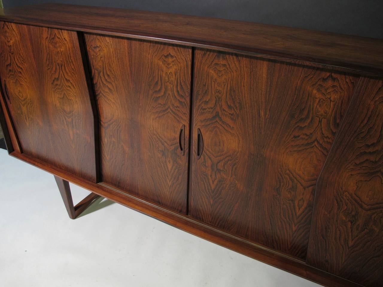 Danish Rosewood Sideboard Credenza with Bar 1