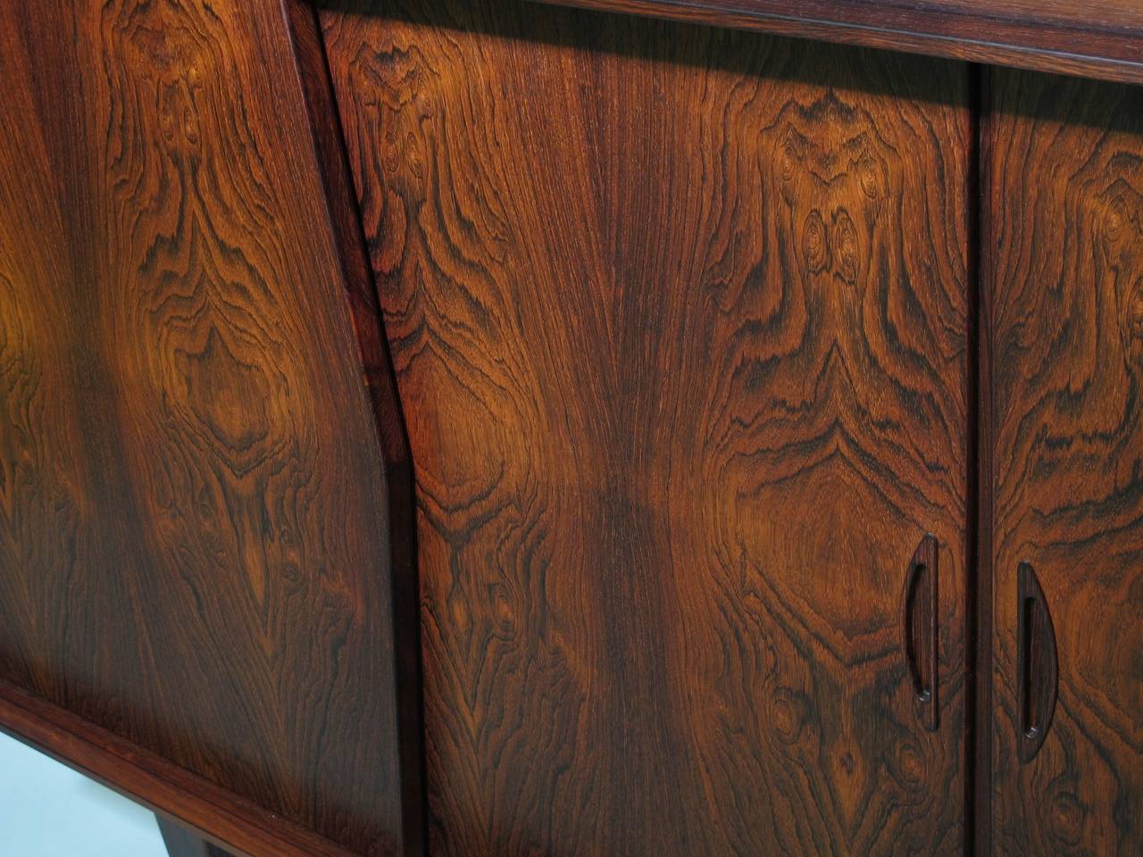 20th Century Danish Rosewood Sideboard Credenza with Bar