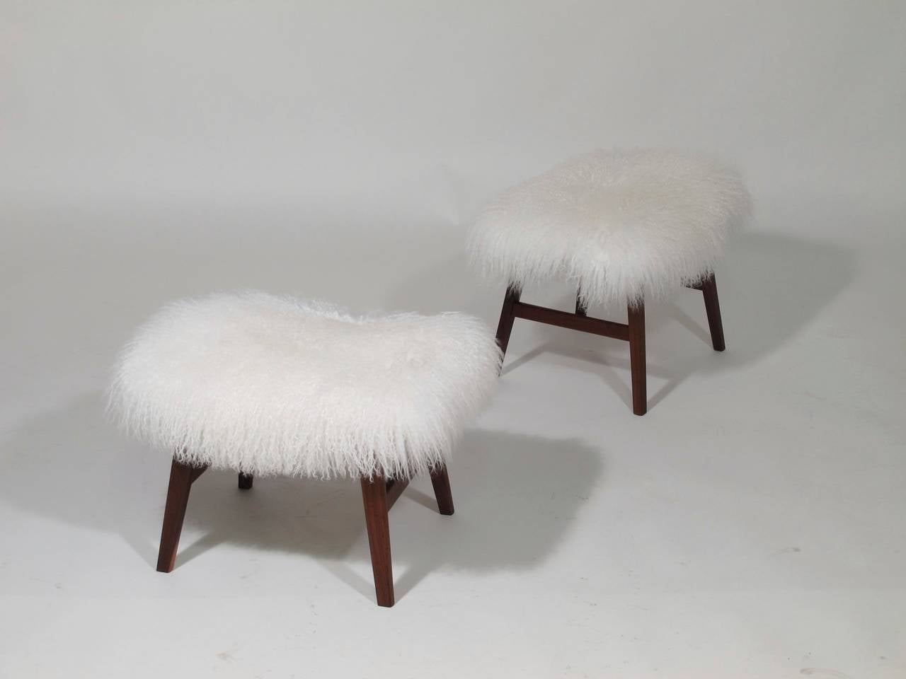Mongolian Fur Ottomans