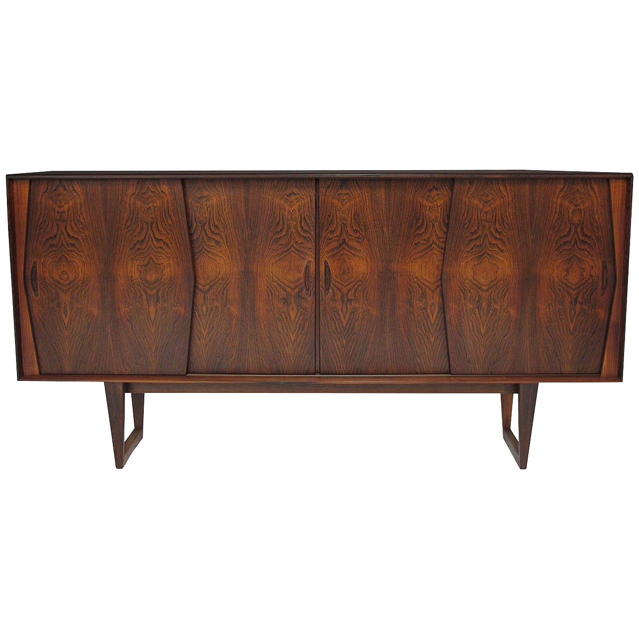 Danish Rosewood Sideboard Credenza with Bar