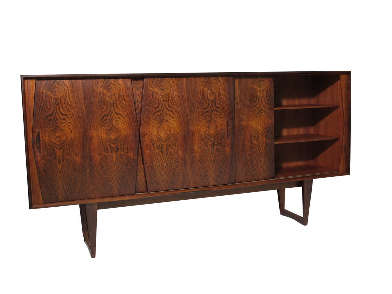 Danish Rosewood Sideboard Credenza with Bar 2