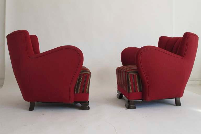 Mid-20th Century Scandinavian 1930's Deco Club Chairs