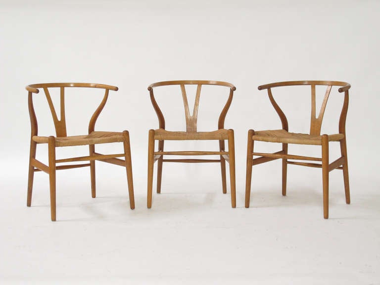 Danish First Production Wishbone Chairs by Hans Wegner