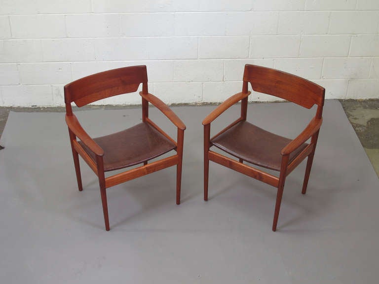 Arm Chairs by Grete Jalk for P. Jeppesen In Excellent Condition In Oakland, CA