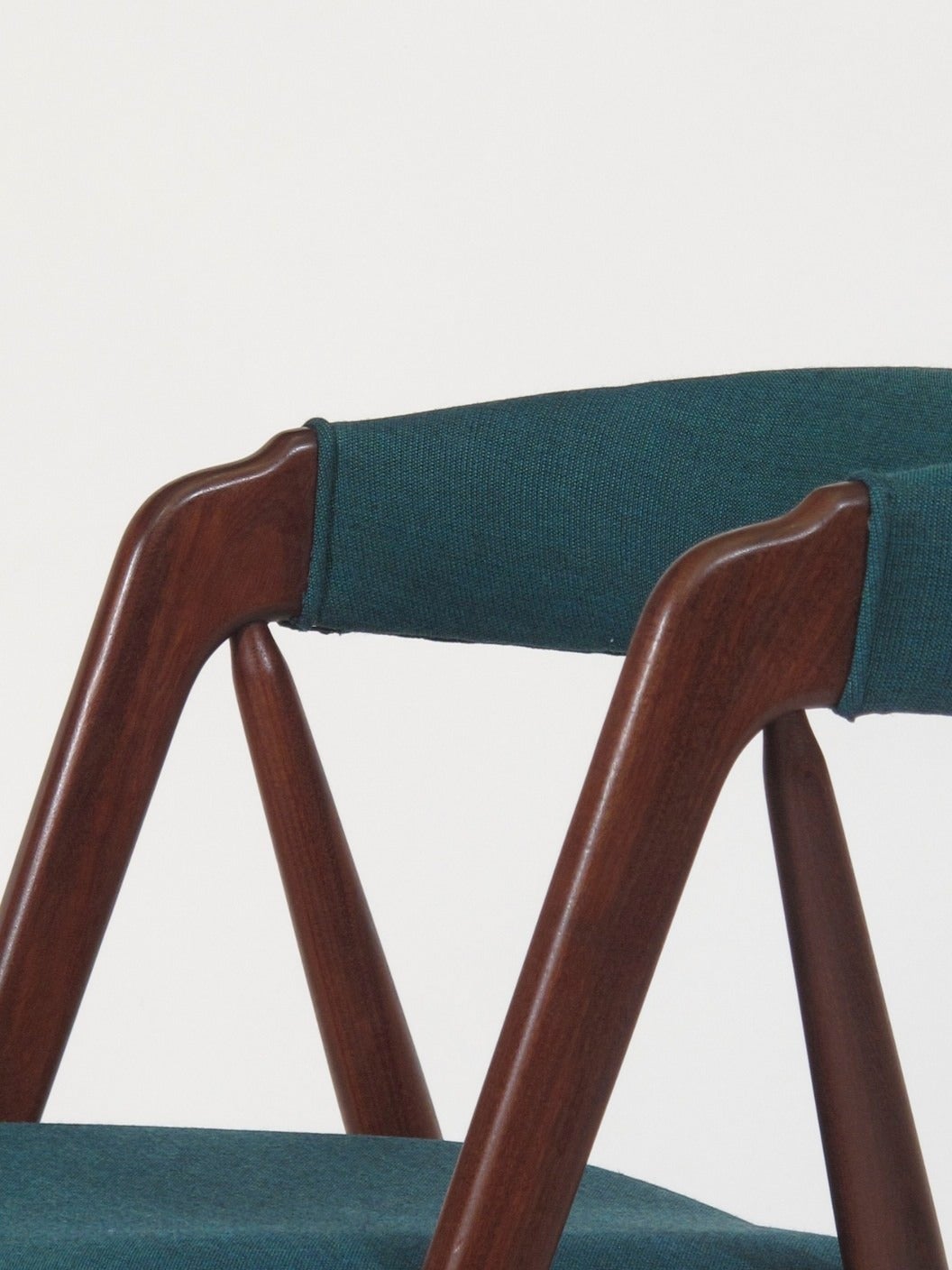 Fabric Six Danish Walnut Dining Chairs