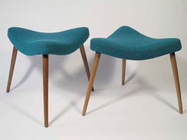 Pair of Wave Shaped Ottomans