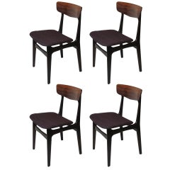 Vintage Four Mid-century Danish Rosewood Chairs