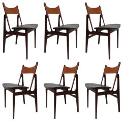 Six Danish Modern Teak Dining Chairs