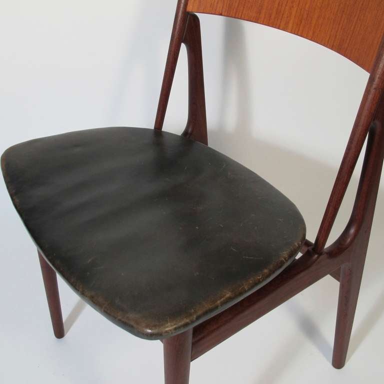 Six Danish Modern Teak Dining Chairs In Good Condition In Oakland, CA