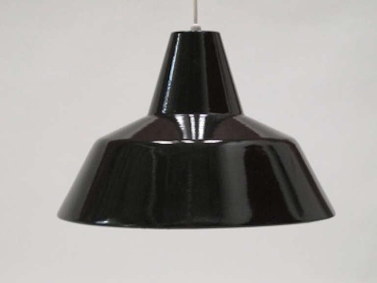 Danish Pair of Black Arne Jacobsen Pendant by Louis Poulsen