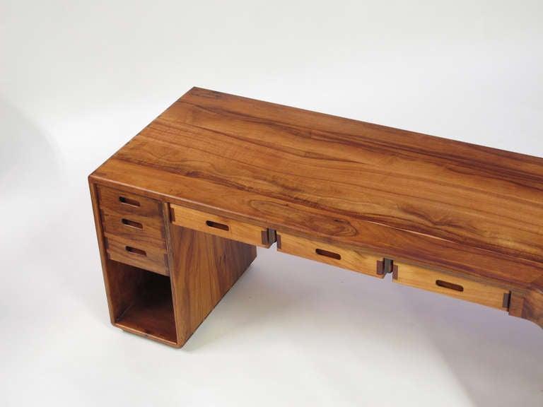 Mid-Century Modern Studio Crafted Koa Wood Desk