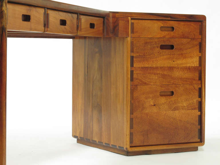 Studio Crafted Koa Wood Desk In Excellent Condition In Oakland, CA
