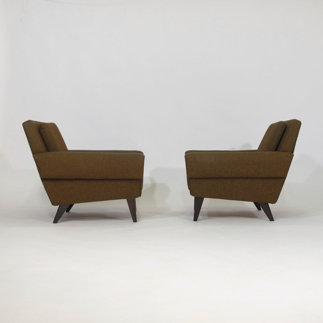 Wool Mid-Century Danish Lounge Chairs