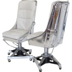 Polished Military Jet Seats in White Fur