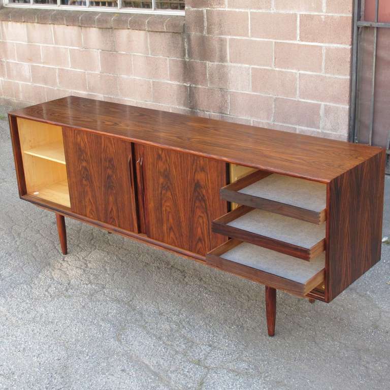 Danish Modern Rosewood Credenza by Gunni Omann In Excellent Condition In Oakland, CA