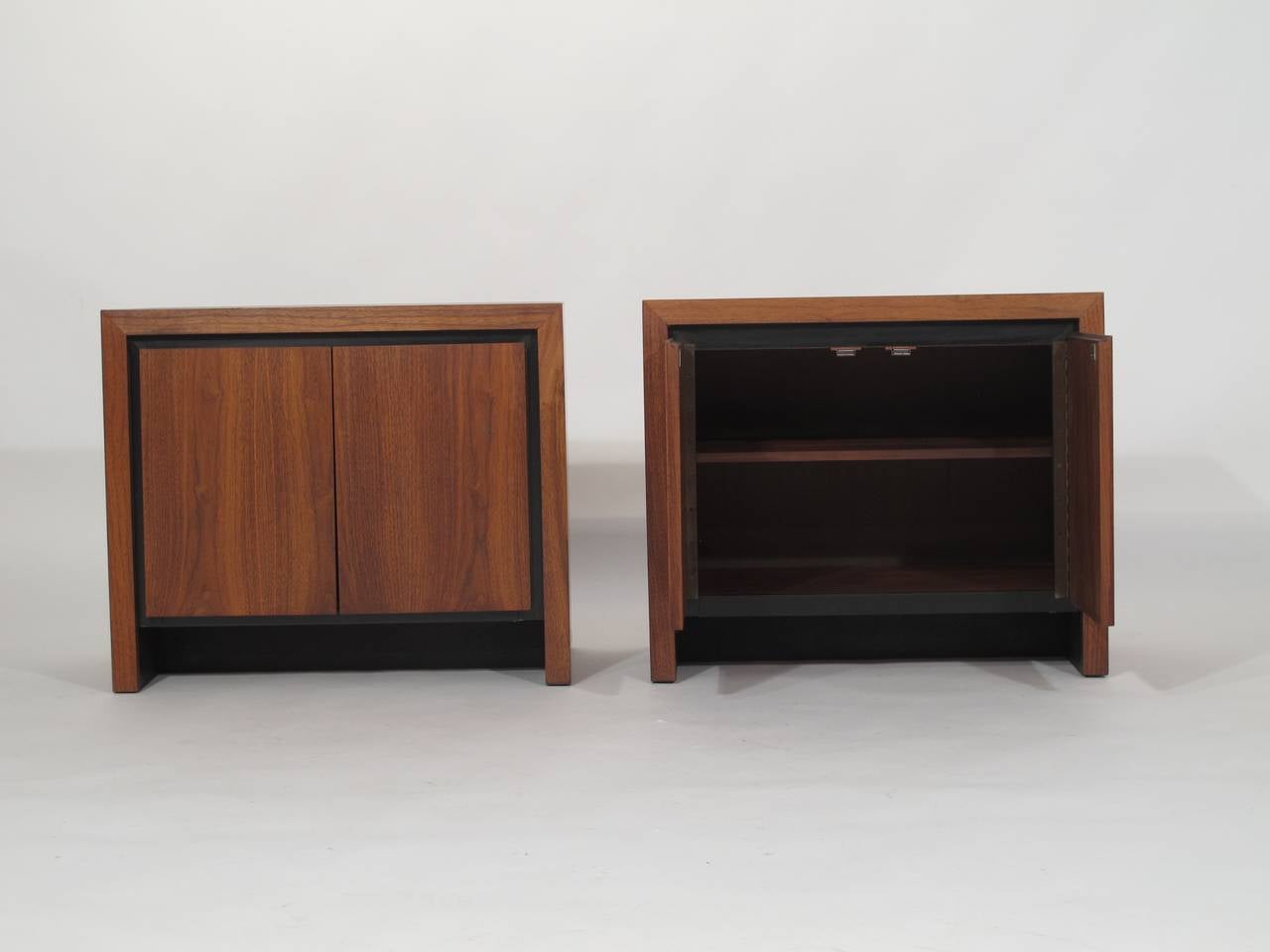 Oiled Mid-Century Walnut Nightstands