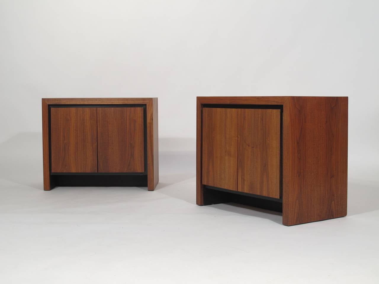 Walnuts nights stands designed by Milo Baughman for Dillingham.