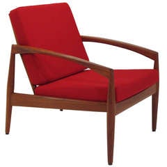 Kai Kristiansen Mid century Danish Lounge Chair in Red